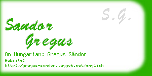 sandor gregus business card